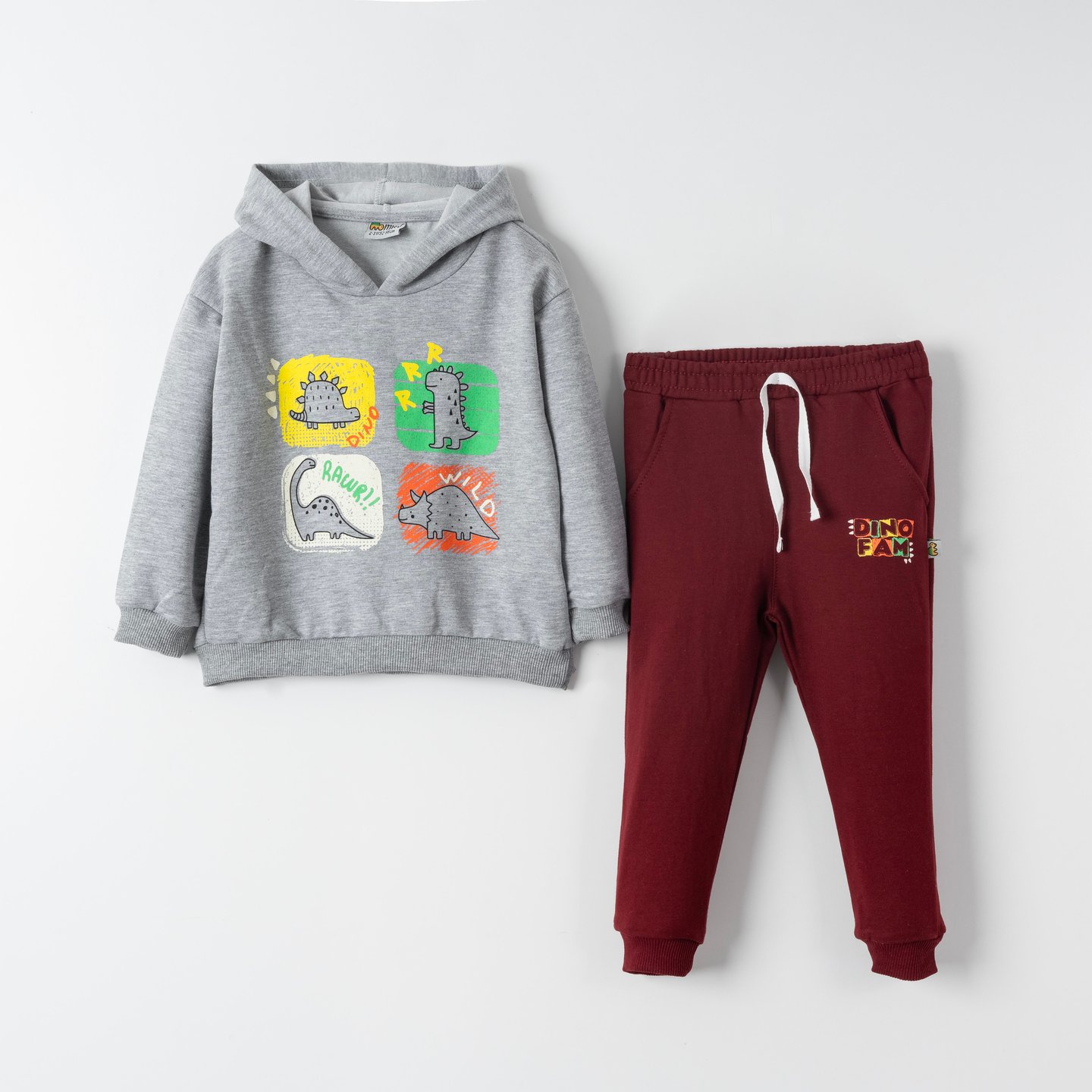 Dino Fam Baskılı Erkek Çocuk Sweatshirt Eşofman Takımı