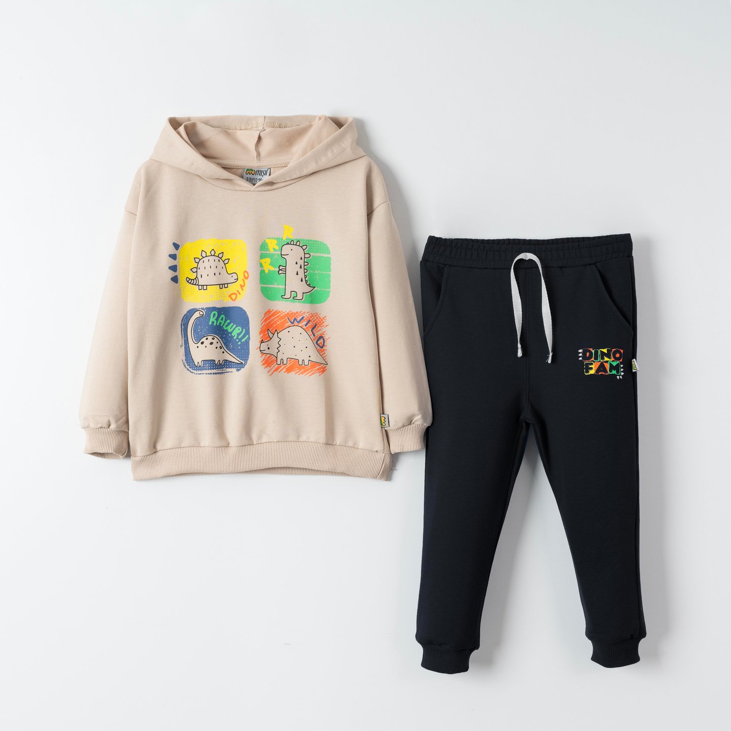 Dino Fam Baskılı Erkek Çocuk Sweatshirt Eşofman Takımı