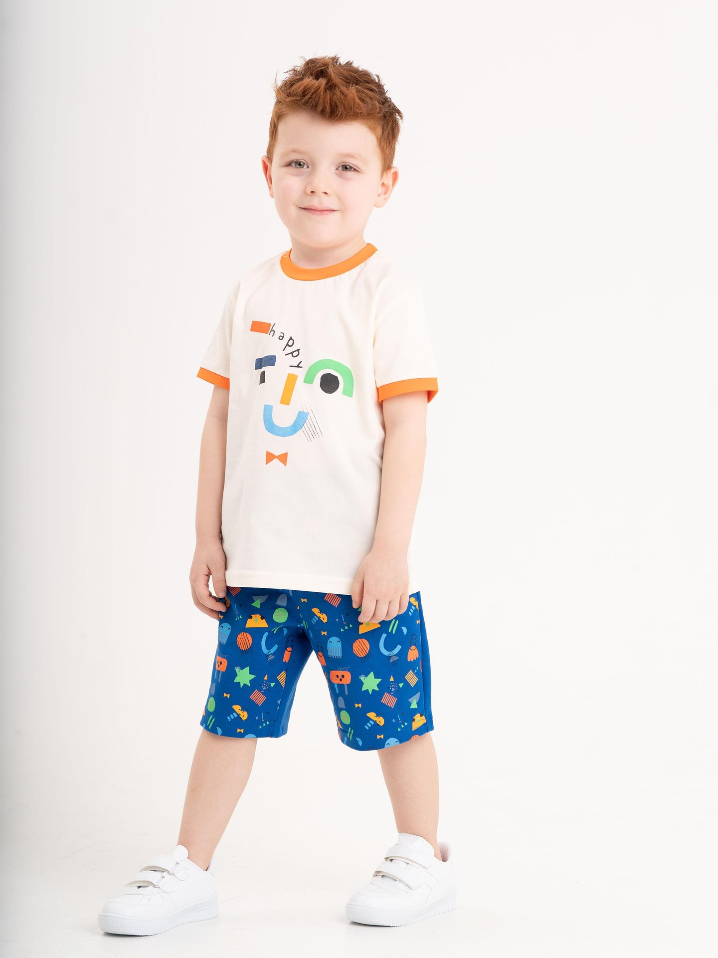 HAPPY Baskılı Erkek Çocuk T-shirt Şort Alt Üst Takım
