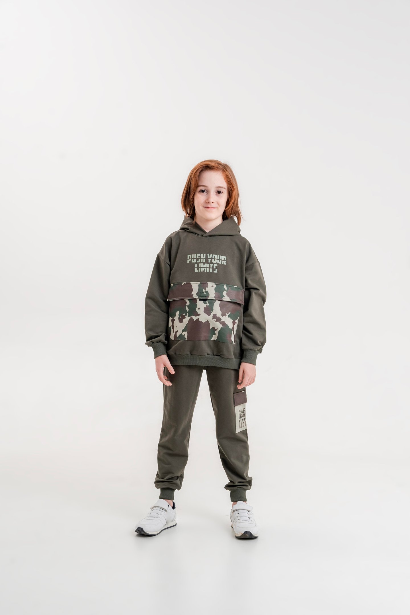Push Your Limits Baskılı Kapüşonlu Erkek Çocuk Genç Sweatshirt Eşofman Takımı