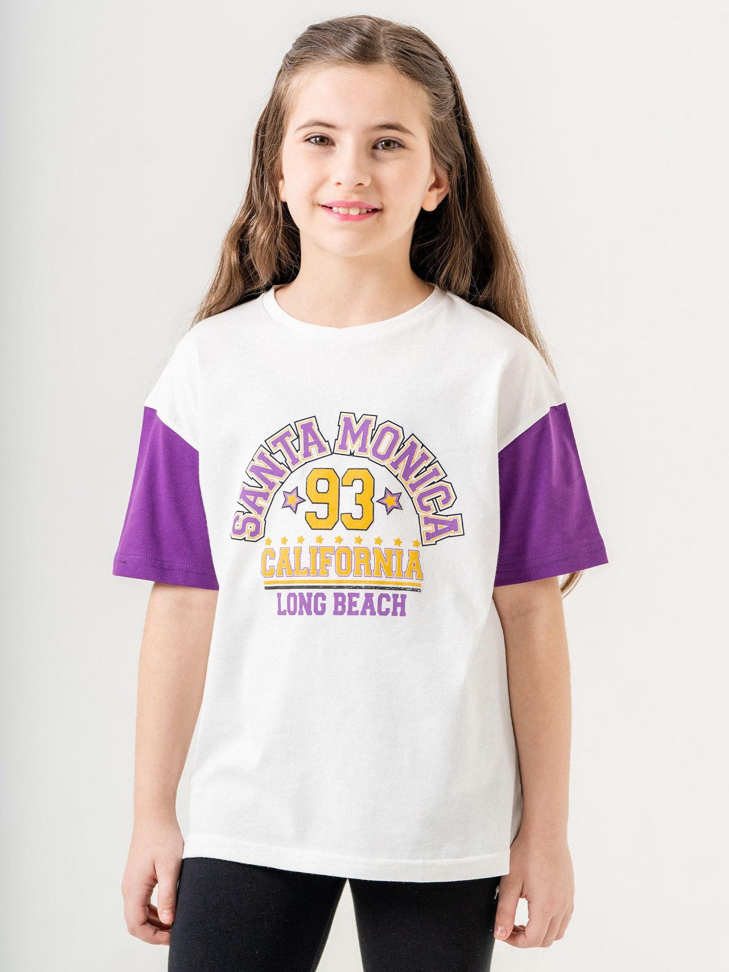 Santa Monica Long Beach  Baskılı Kız Çocuk T-shirt