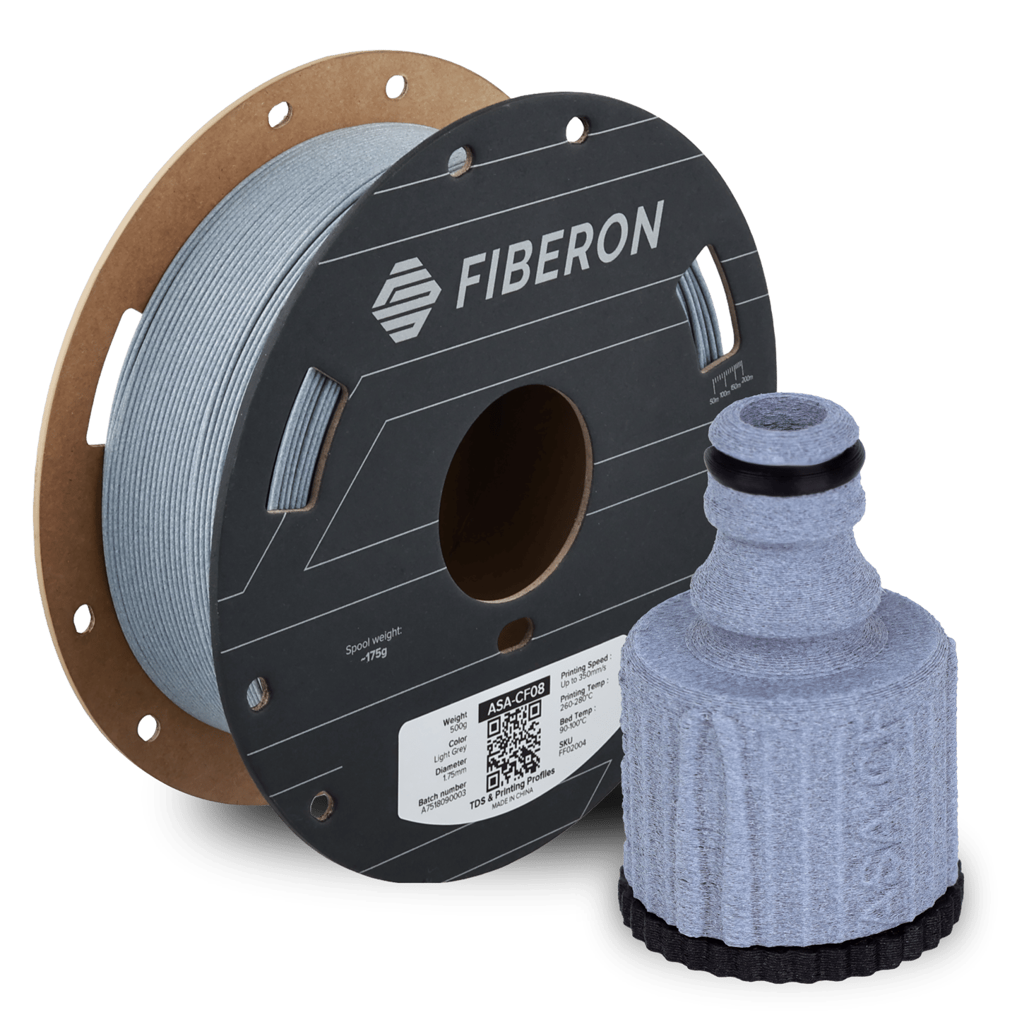 Fiberon ASA-CF08 Açık Gri Filament | UV Dayanımlı Karbon Fiber