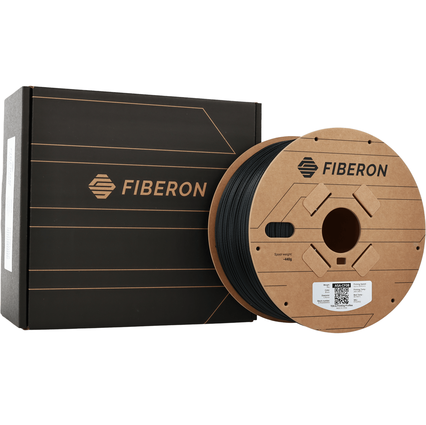 Fiberon ASA-CF08 Siyah Filament 3KG | UV Dayanımlı Karbon Fiber