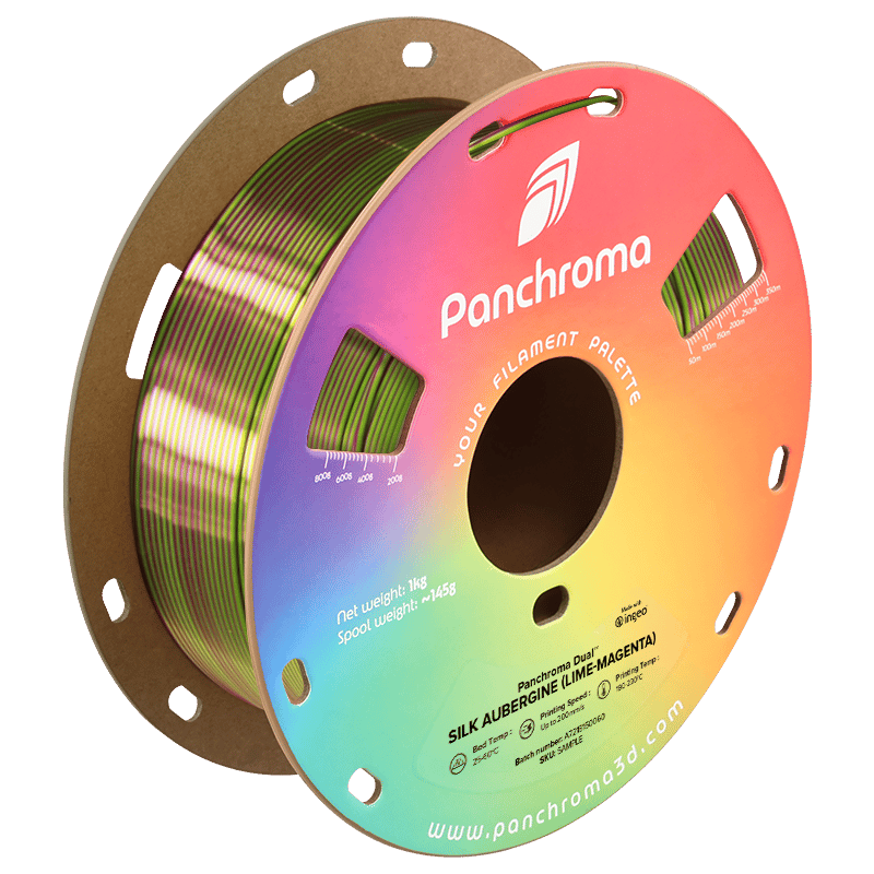 Panchroma Dual Silk Aubergine PLA Filament | Lime - Macenta