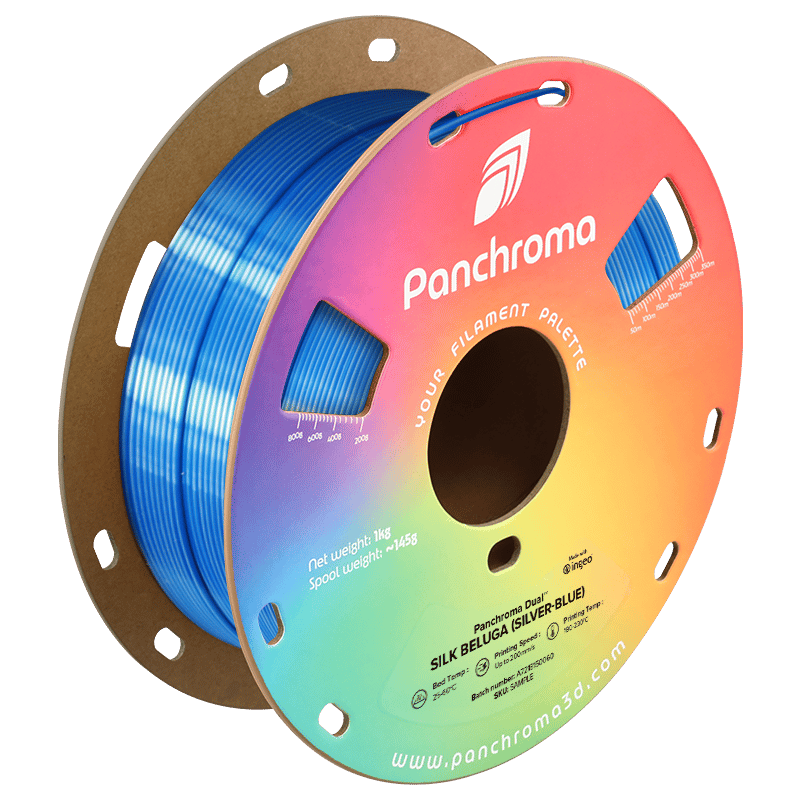 Panchroma Dual Silk Beluga PLA Filament | Gümüş – Mavi