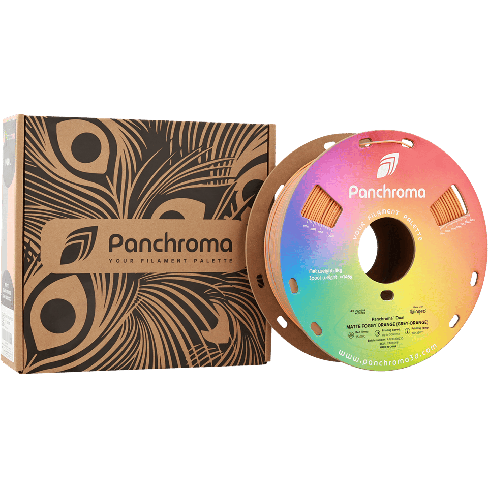 Panchroma PLA Dual Filament Mat Flu Turuncu (Gri - Turuncu) - 1 kg 1.75mm
