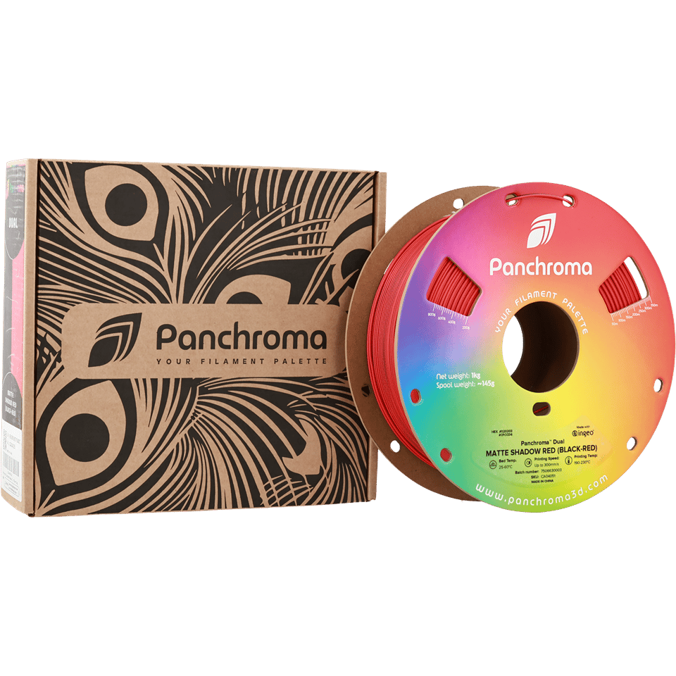 Panchroma PLA Dual Filament Mat Gölge Kırmızı (Siyah - Kırmızı) - 1 kg 1.75mm