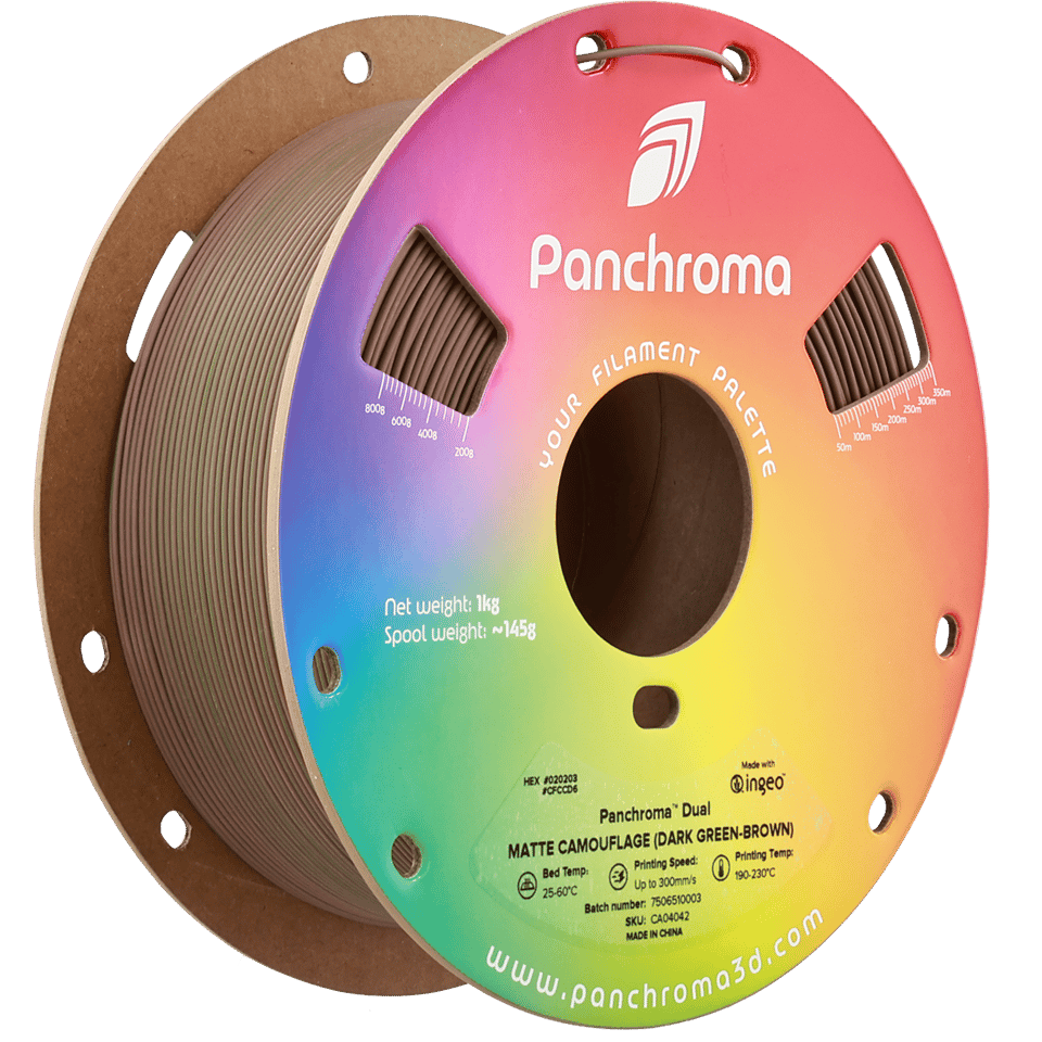 Panchroma PLA Dual Filament Mat Kamuflaj (Koyu Yeşil - Kahverengi) - 1 kg 1.75mm