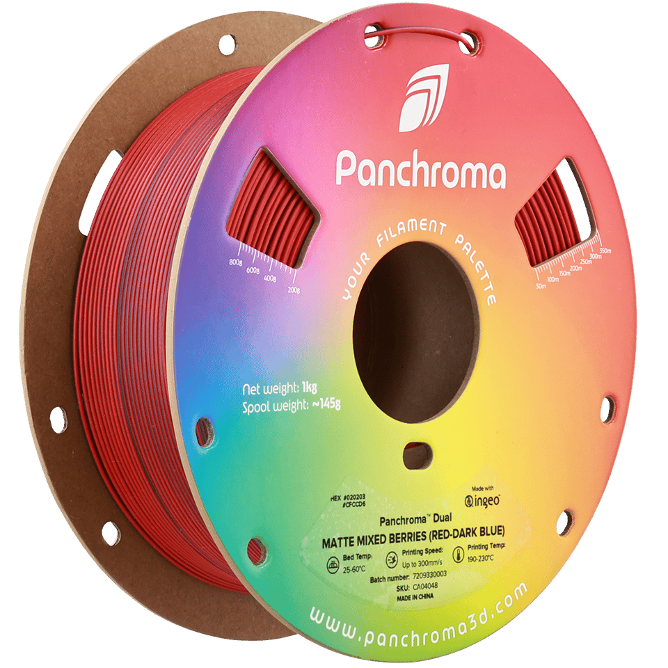 Panchroma PLA Dual Filament Mat Karışık Böğürtlen (Kırmızı - Lacivert) - 1 kg 1.75mm