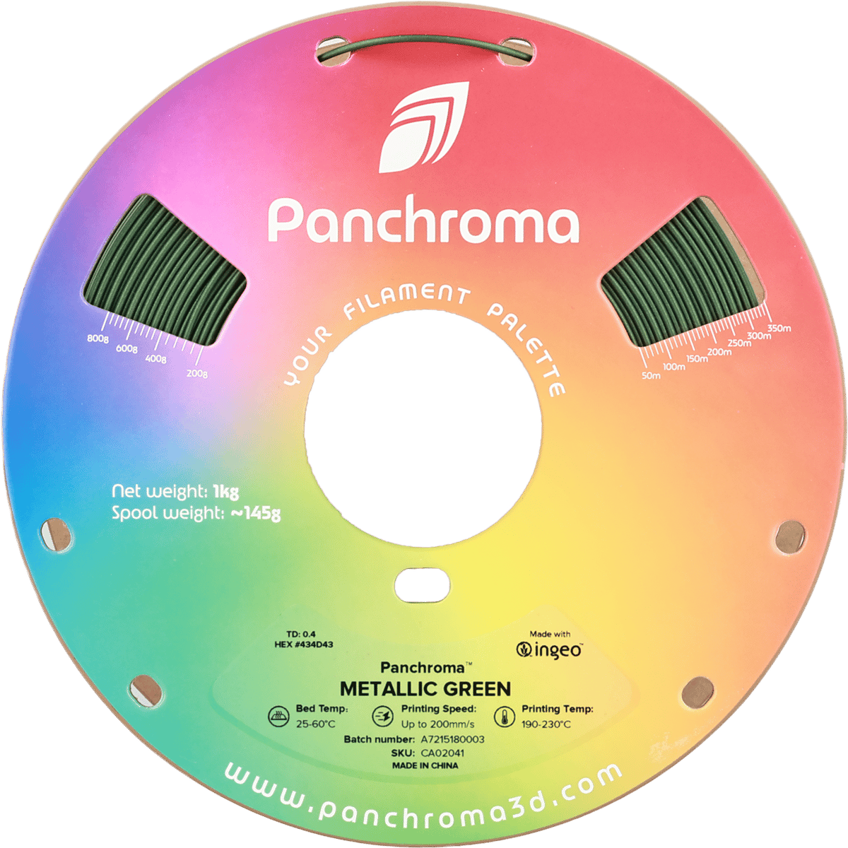 Panchroma PLA Filament Metalik Yeşil - 1 kg 1.75mm