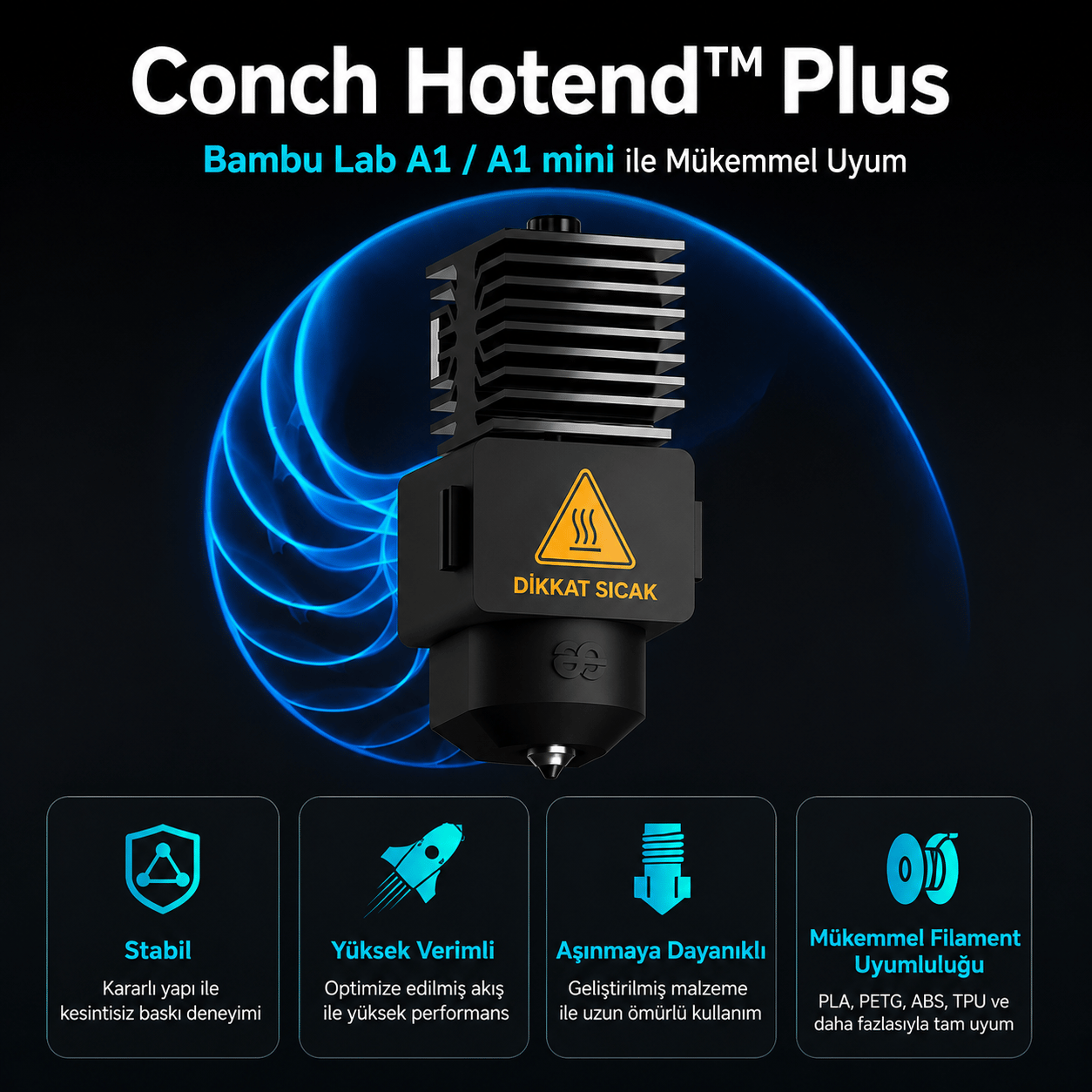 Phaetus A1/A1 Mini 0.4mm Conch Hotend Plus