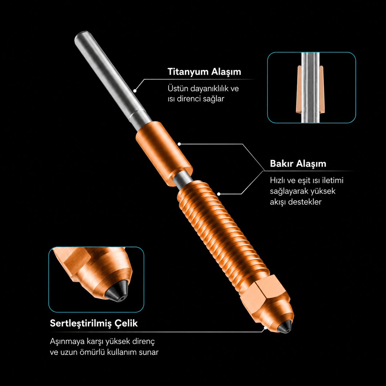 Phaetus K1C 0.4 mm EndCoat Entegre Nozzle (Unicorn)