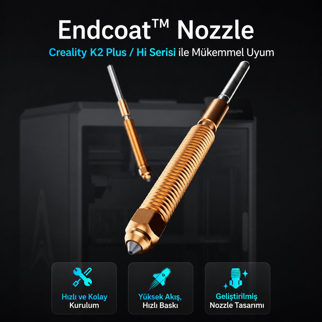 Phaetus K2 Plus 0.6 mm EndCoat Entegre Nozzle (Unicorn)