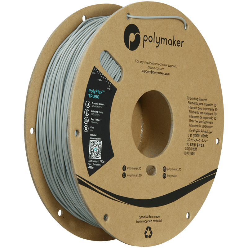 PolyFlex TPU90 Filament Gri – Esnek 3D Baskı
