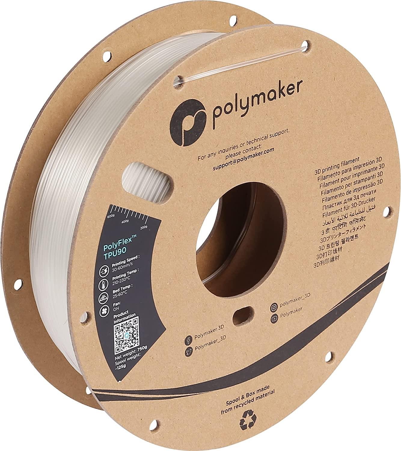PolyFlex TPU90 Filament Saydam – Esnek 3D Baskı