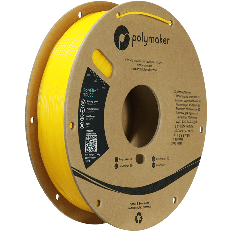 PolyFlex TPU95 Filament Sarı – Esnek 3D Baskı
