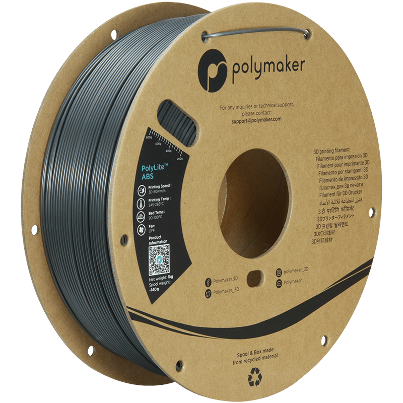 PolyLite ABS Filament Koyu Gri – Dayanıklı ve Profesyonel 3D Baskı