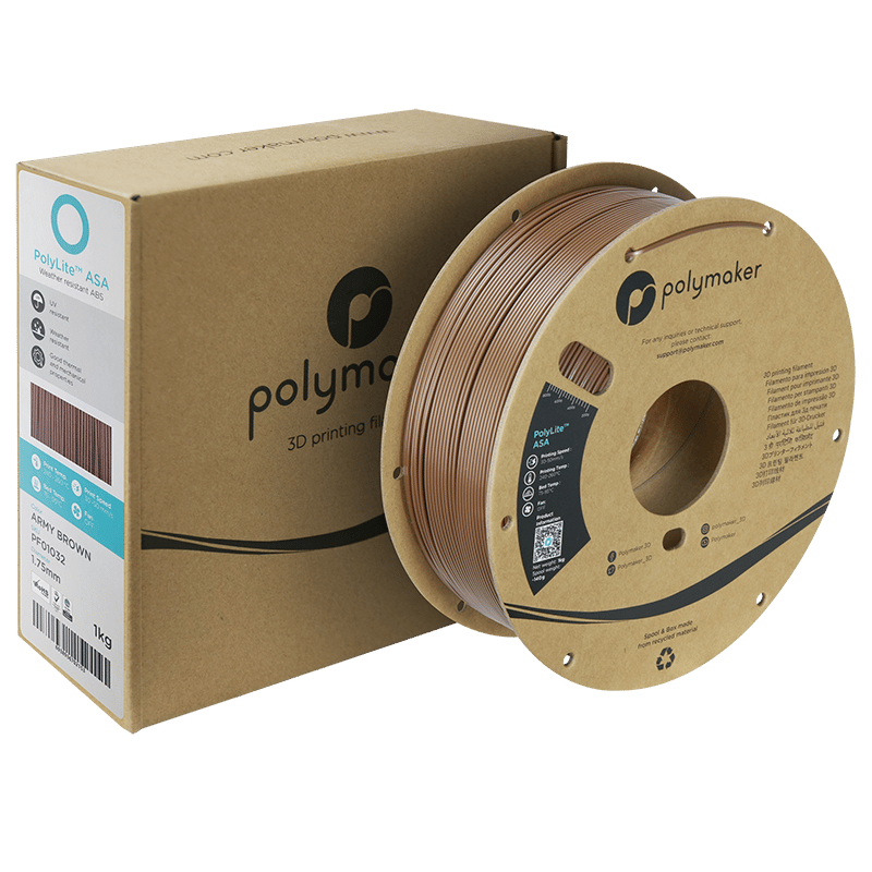 PolyLite ASA Filament Askeri Kahverengi – UV Dayanımlı 3D Baskı