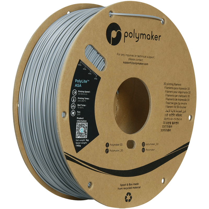 PolyLite ASA Filament Gri – UV Dayanımlı 3D Baskı