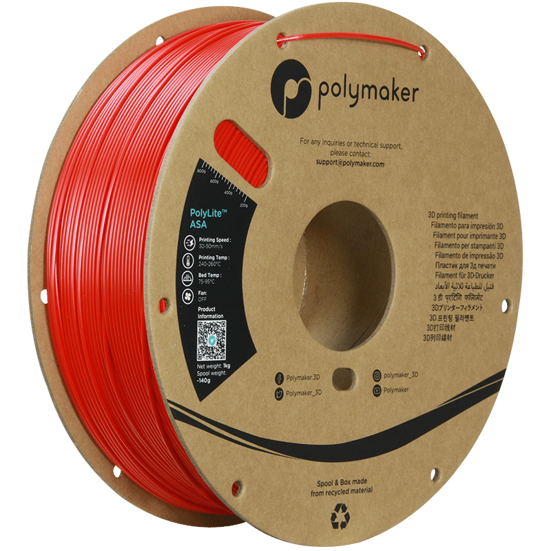 PolyLite ASA Filament Kırmızı – UV Dayanımlı 3D Baskı
