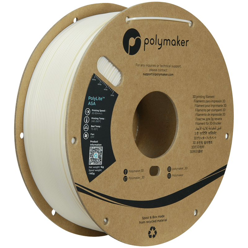 PolyLite ASA Filament Natürel – UV Dayanımlı 3D Baskı