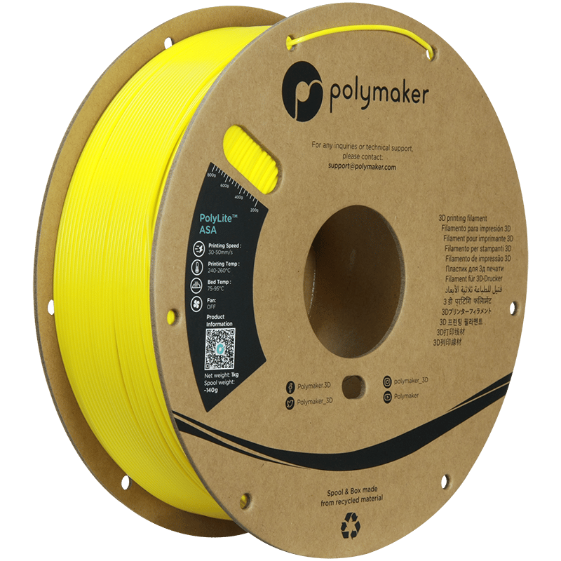 PolyLite ASA Filament Sarı – UV Dayanımlı 3D Baskı