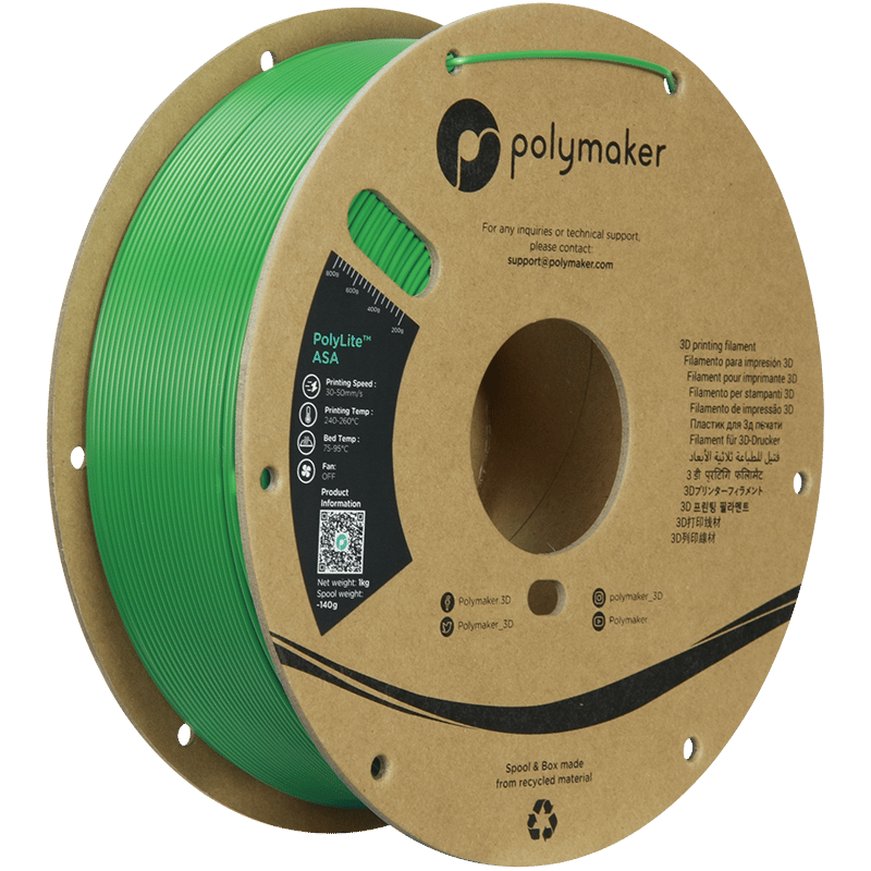 PolyLite ASA Filament Yeşil – UV Dayanımlı 3D Baskı