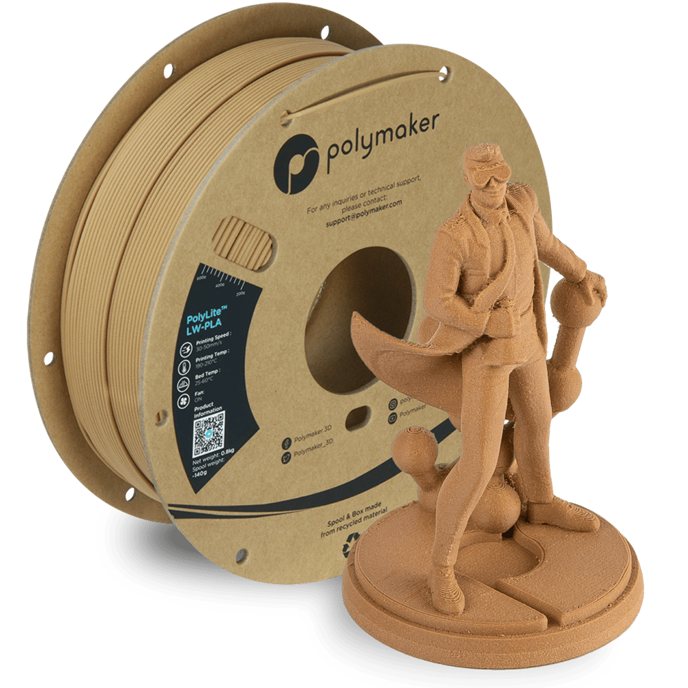 PolyLite LW-PLA Filament Ahşap – Hafif ve Stabil 3D Baskı