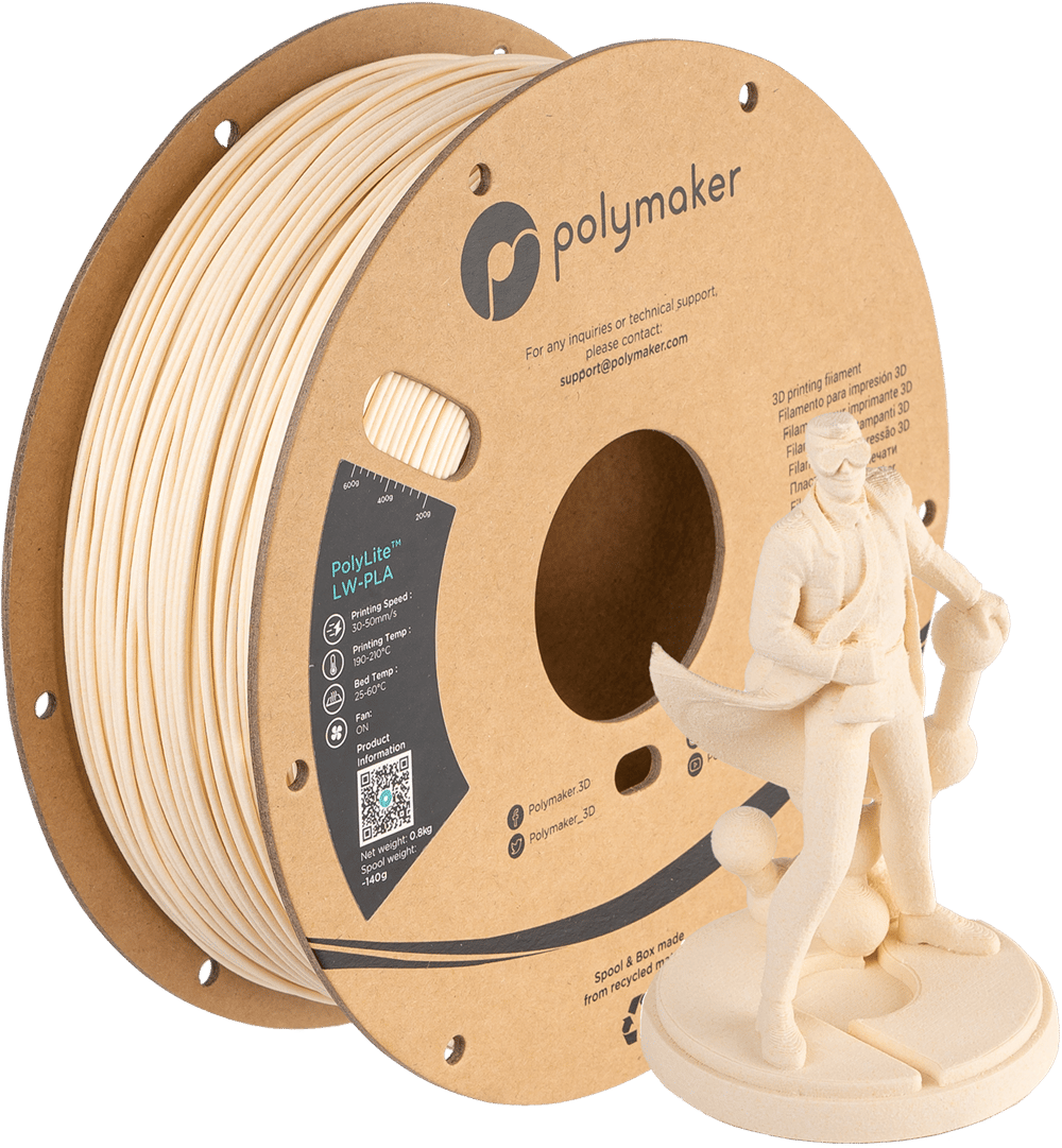 PolyLite LW-PLA Filament Beyaz – Hafif ve Stabil 3D Baskı