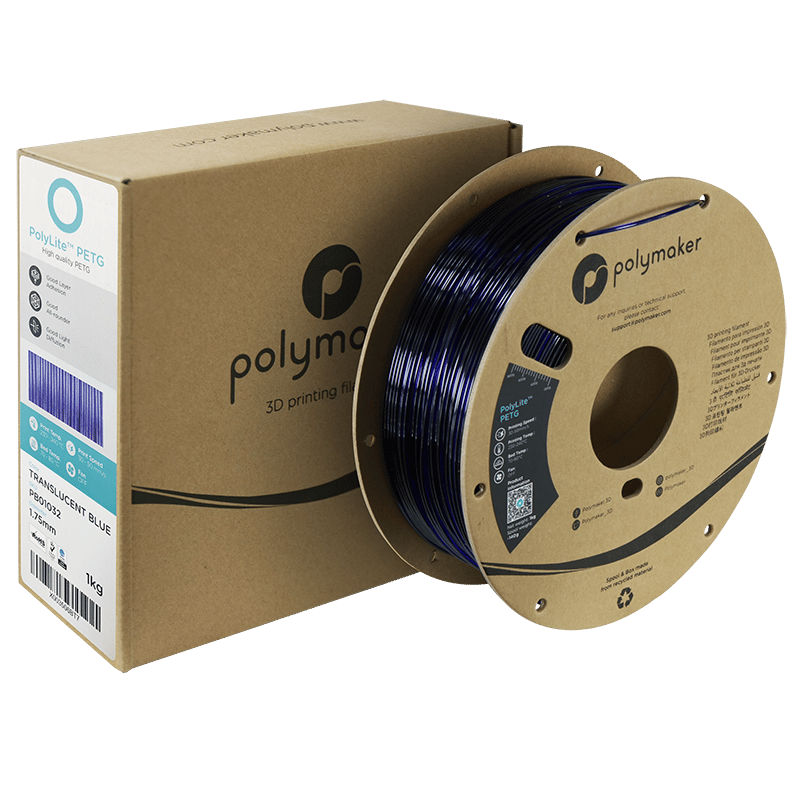PolyLite PETG Translucent Filament Mavi - 1 kg 1.75mm