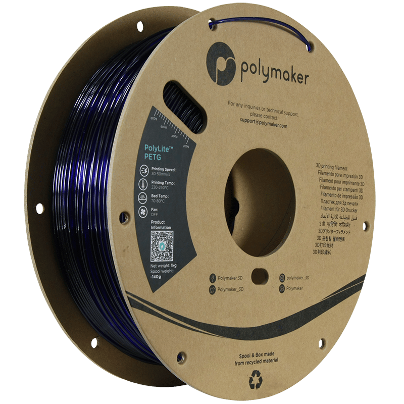 PolyLite PETG Translucent Filament Mavi - 1 kg 1.75mm