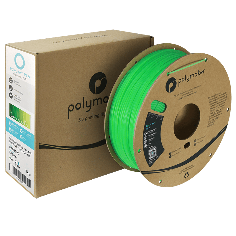 PolyLite PLA Sıcaklıkta Renk Değiştiren Filament (Yeşil - Lime)