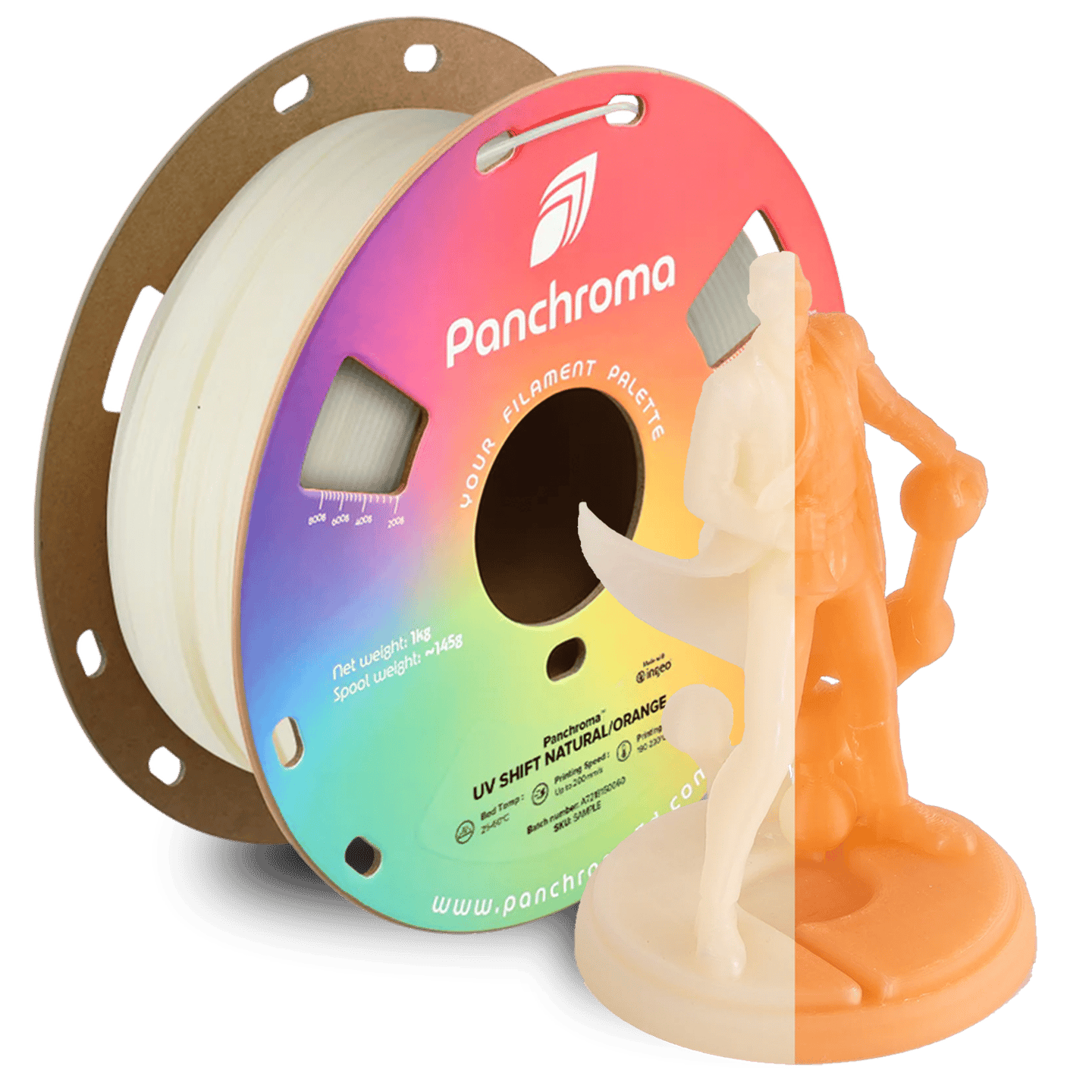 PolyLite PLA UV Işıkta Renk Değiştiren Filament (Natürel - Turuncu)
