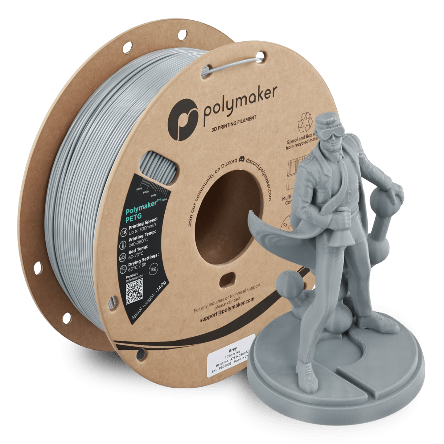Polymaker PETG Filament Gri