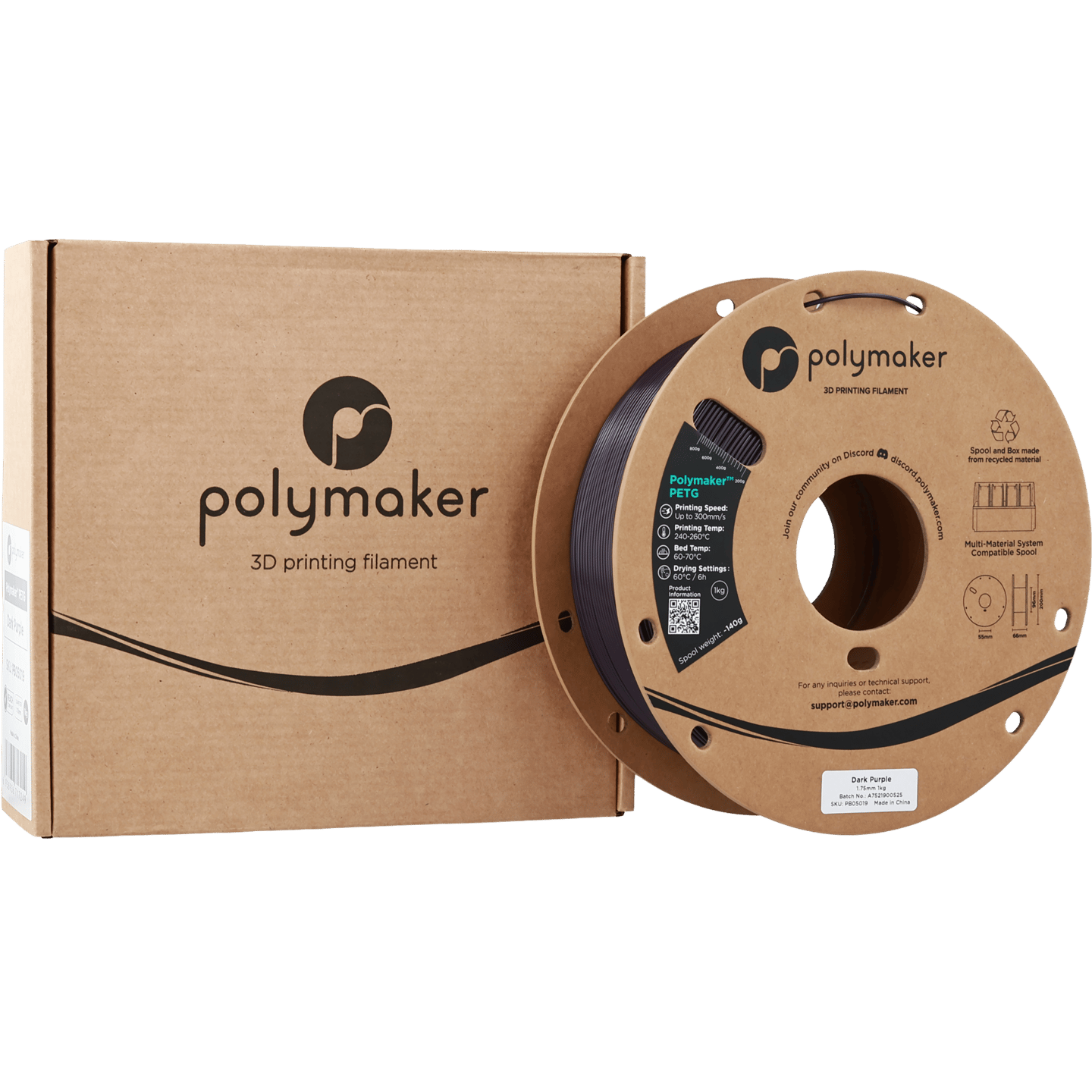 Polymaker PETG Filament Koyu Mor - 1 kg 1.75mm