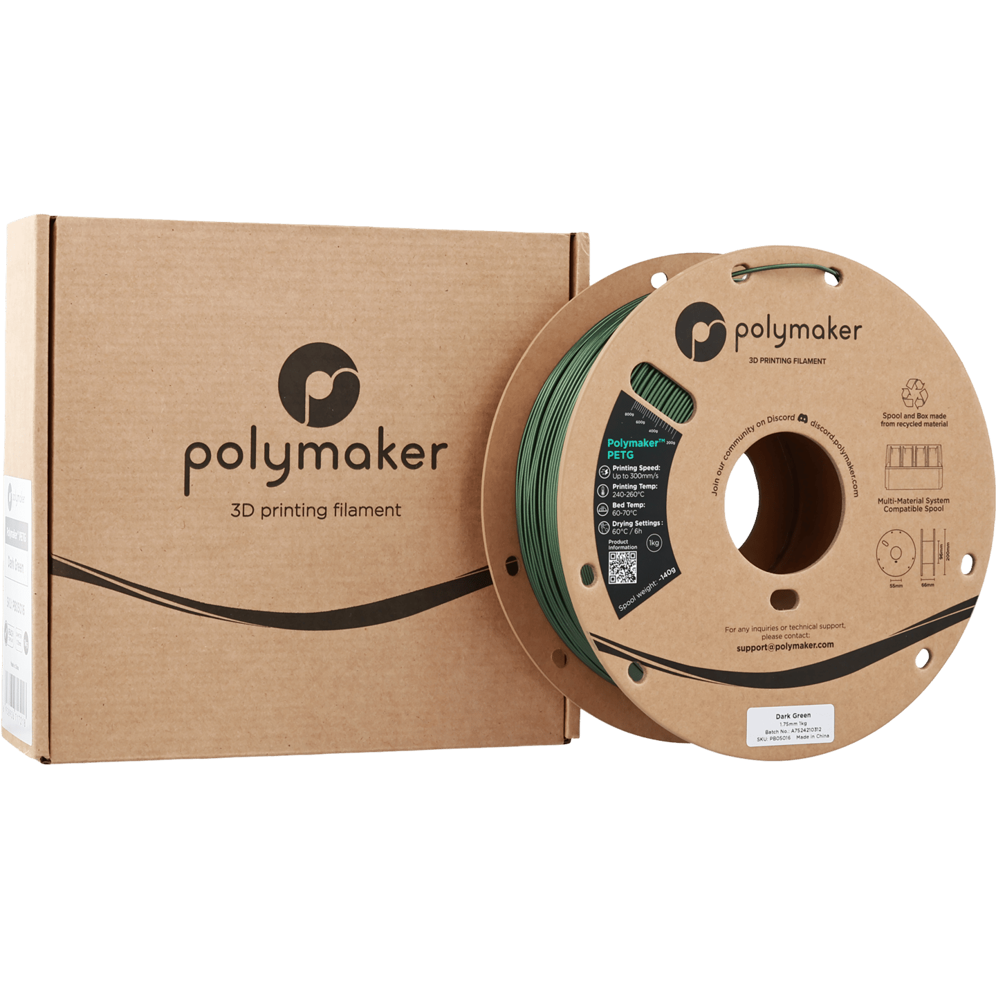 Polymaker PETG Filament Koyu Yeşil