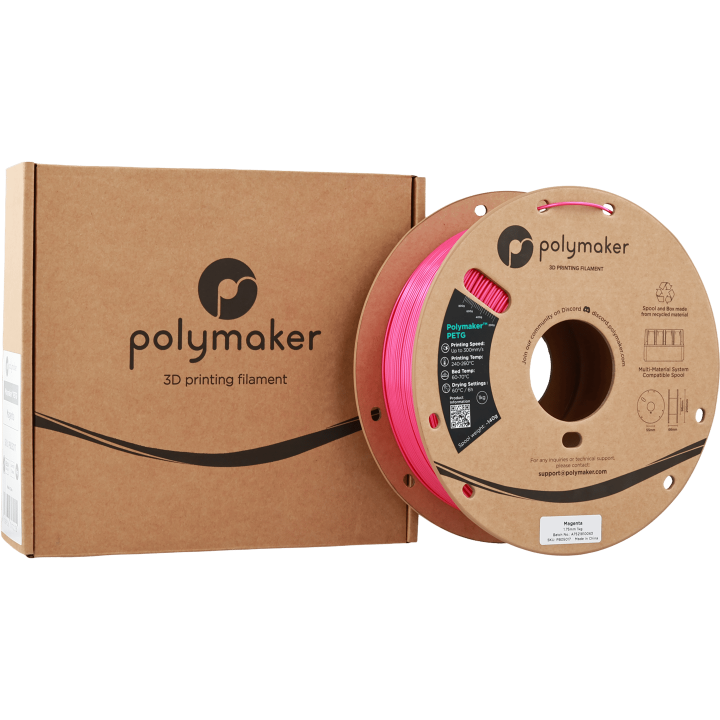 Polymaker PETG Filament Magenta