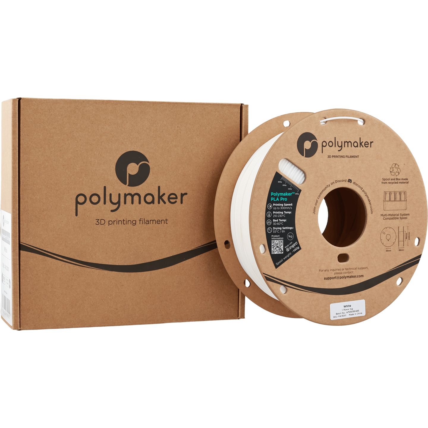 Polymaker PLA Pro Filament Beyaz - 1kg 1.75mm