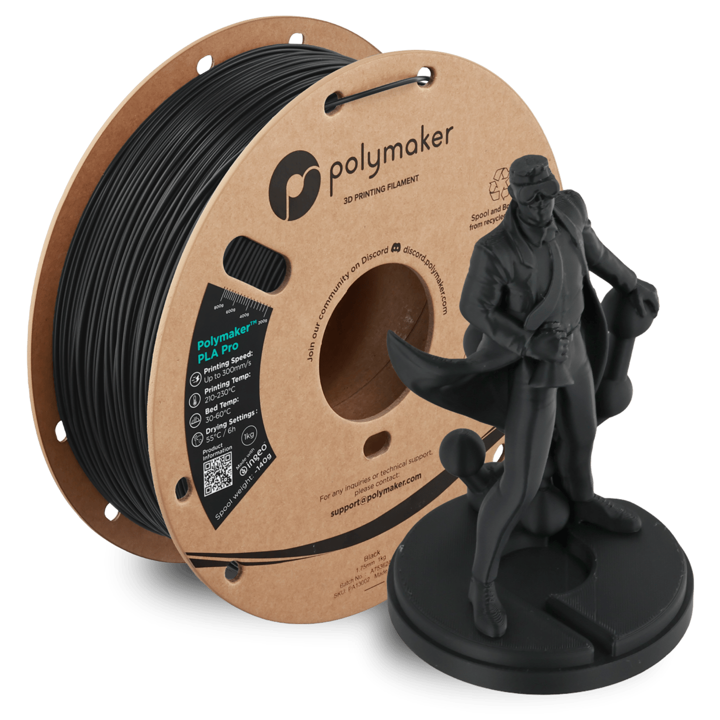 Polymaker PLA Pro Filament Siyah - 1kg 1.75mm