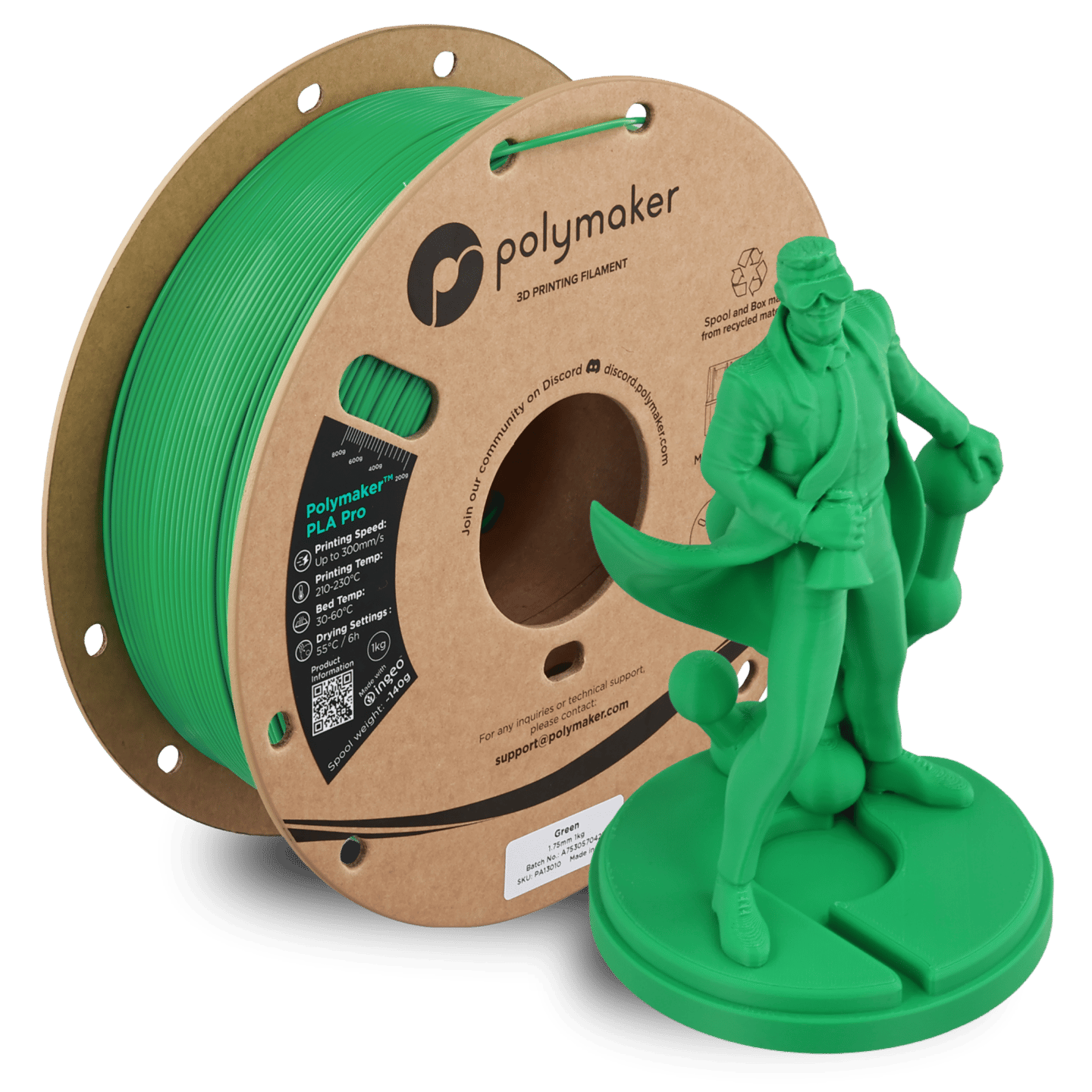 Polymaker PLA Pro Filament Yeşil - 1kg 1.75mm