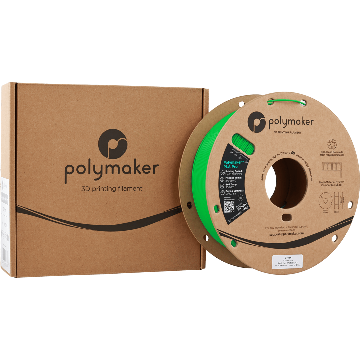 Polymaker PLA Pro Filament Yeşil - 1kg 1.75mm
