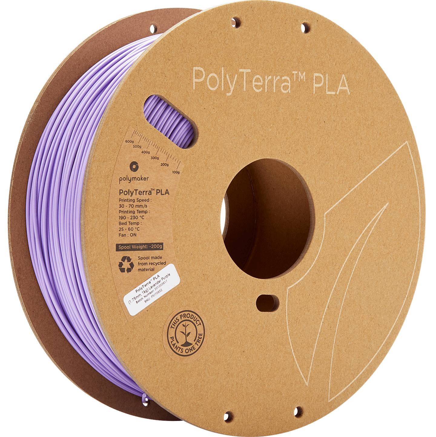 PolyTerra PLA Filament Lavanta Mor - 1 kg 1.75mm