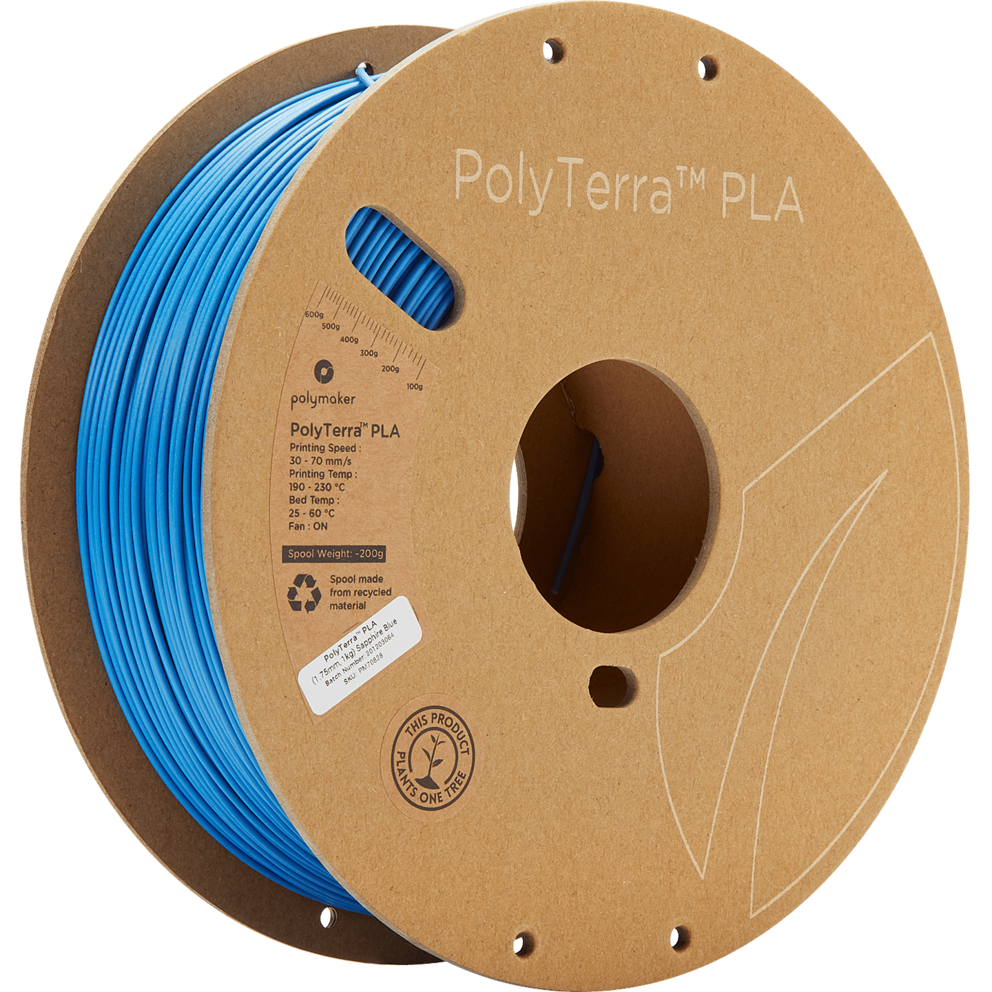 PolyTerra PLA Filament Safir Mavi - 1 kg 1.75mm