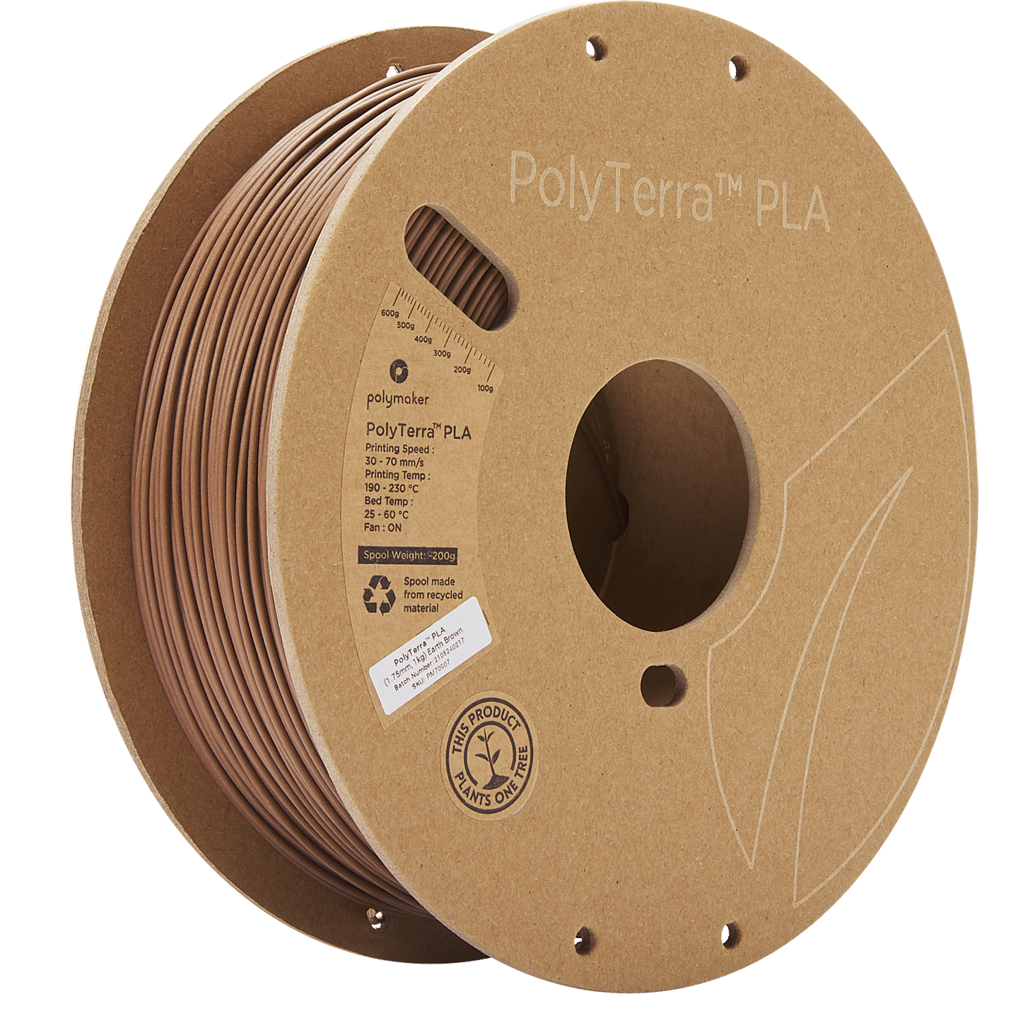 PolyTerra PLA Filament Toprak Kahverengi - 1 kg 1.75mm
