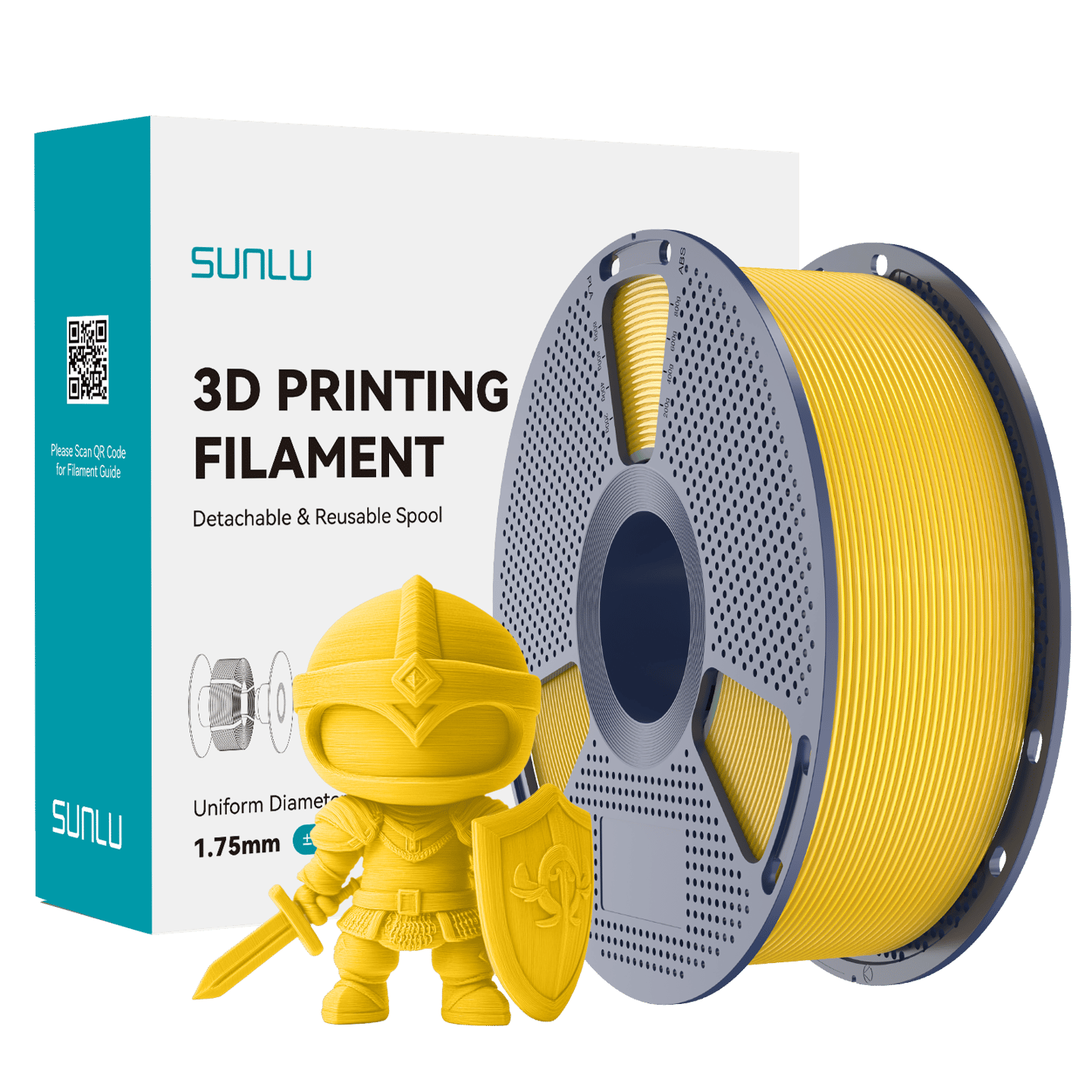 Sunlu PLA+ 2.0 Filament Canlı Sarı - 1kg 1.75mm