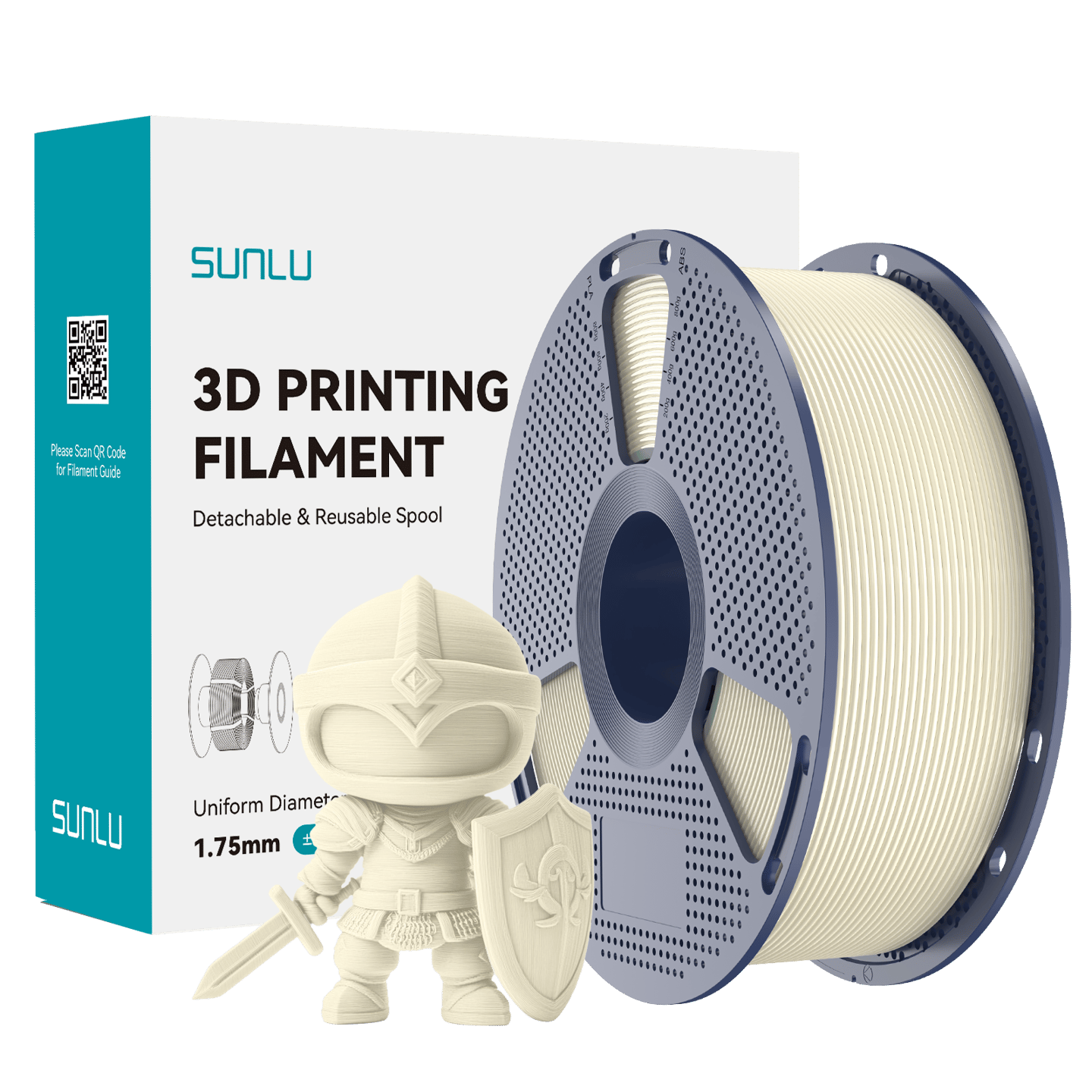 Sunlu PLA+ 2.0 Filament Kemik Beyaz - 1kg 1.75mm