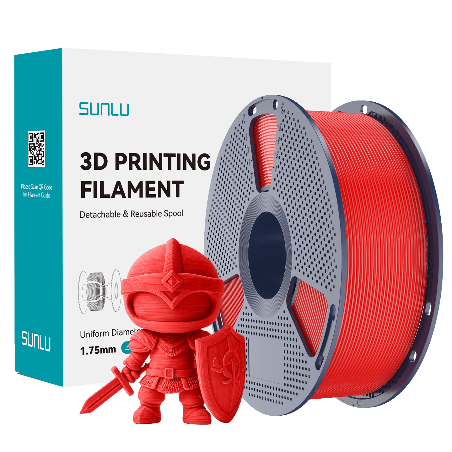 Sunlu PLA+ 2.0 Filament Kırmızı - 1kg 1.75mm