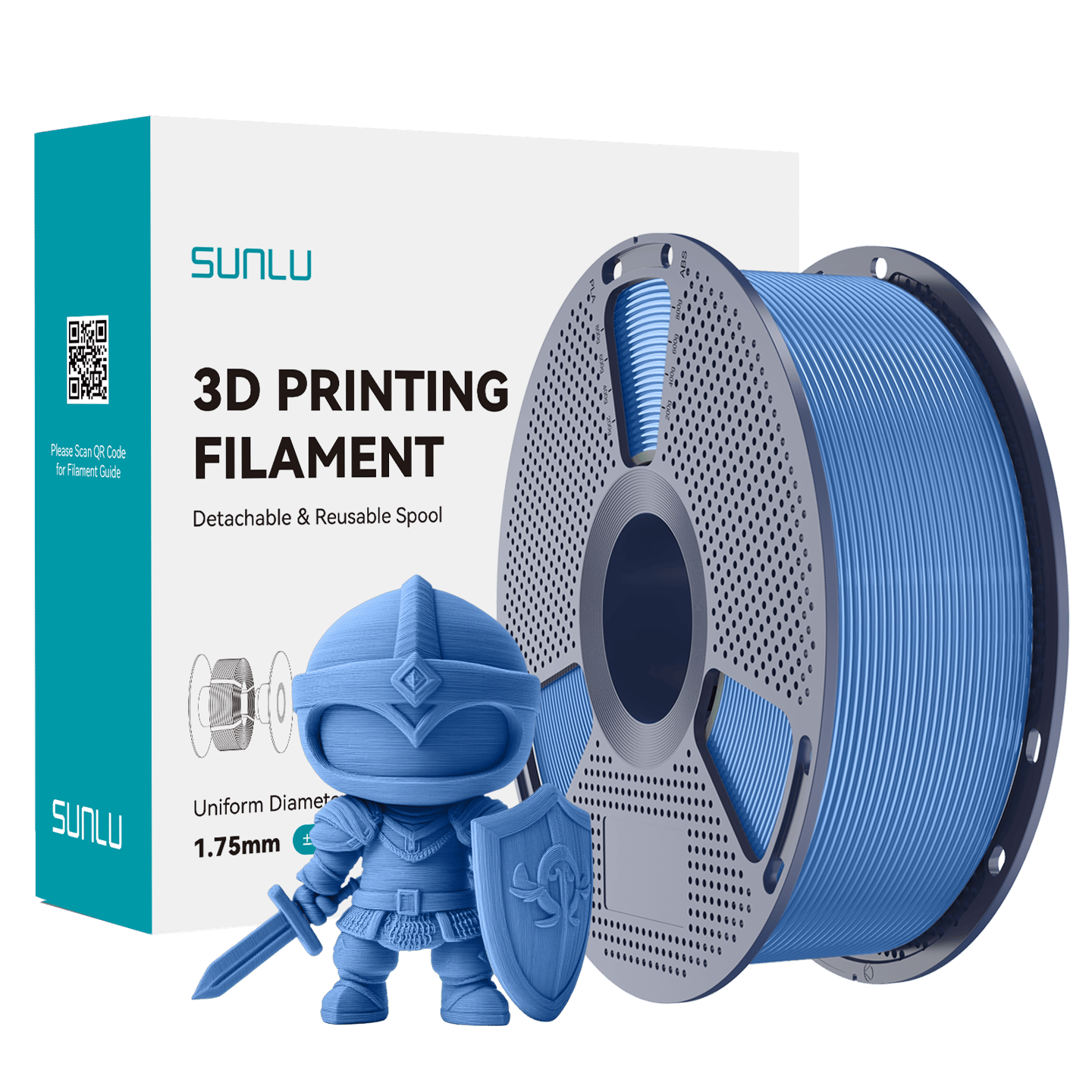 Sunlu PLA+ 2.0 Filament Mavi Gri - 1 kg 1.75mm