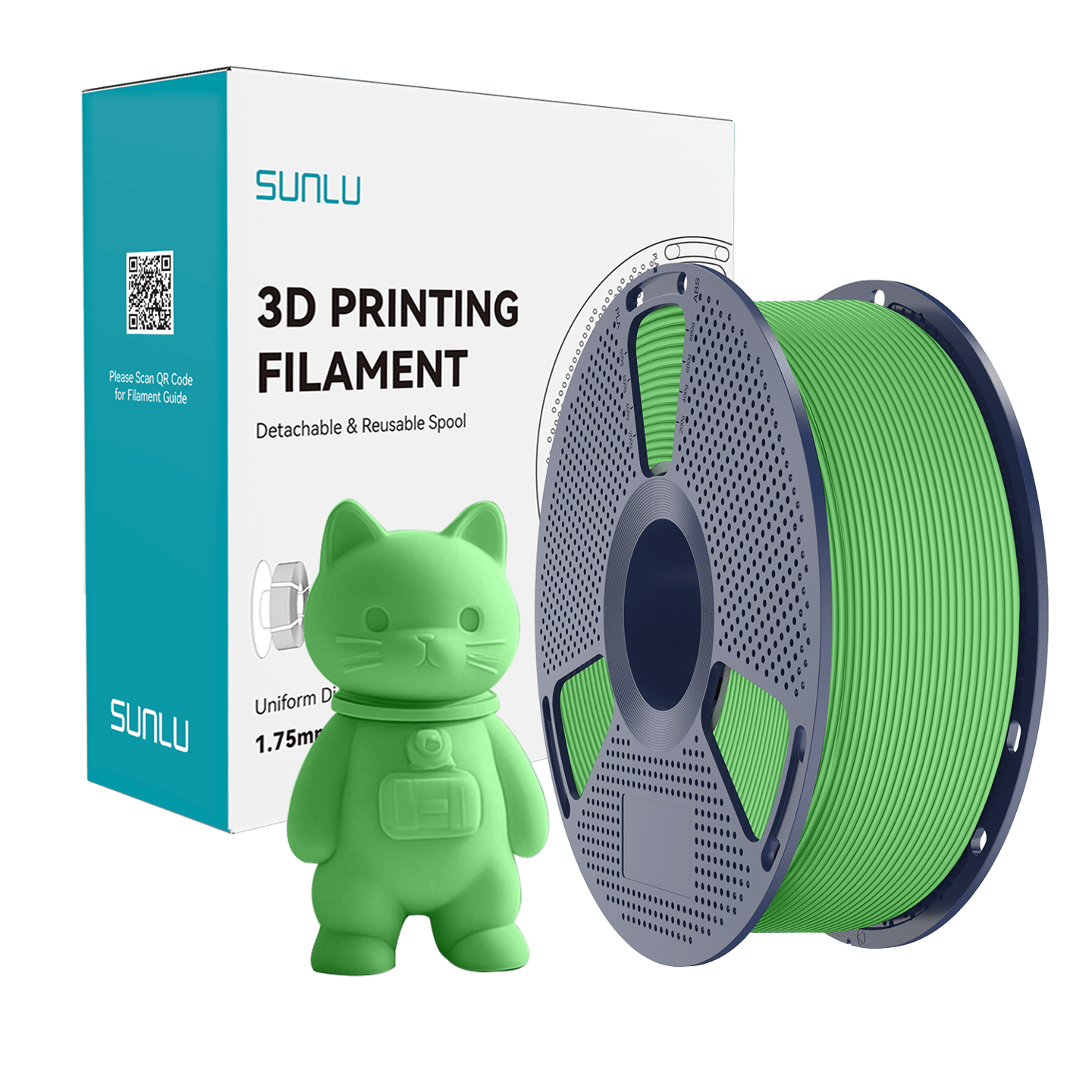 Sunlu PLA Mat Filament Yeşil - 1kg 1.75mm