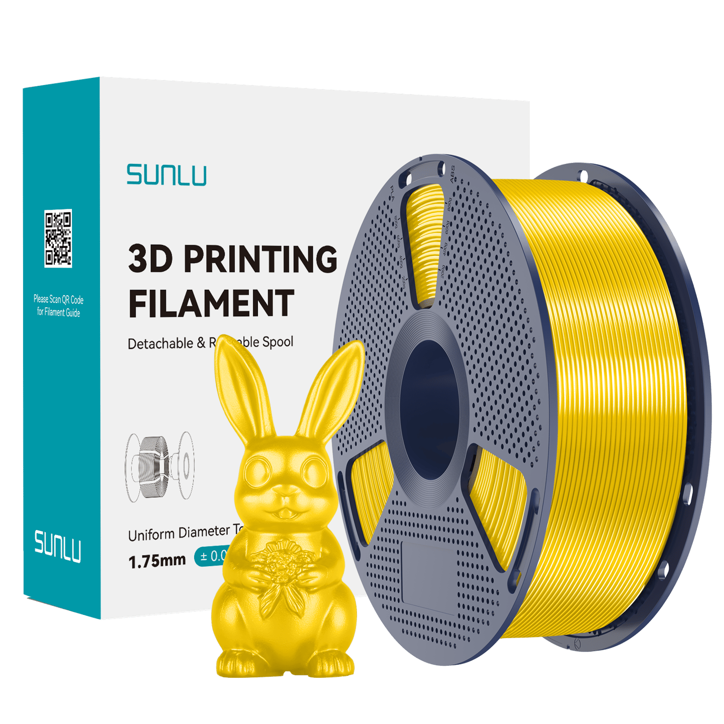 Sunlu Silk PLA+ Filament Sarı - 1kg 1.75mm